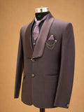 Wine 3-Piece Suit for Men with Waistcoat, Tie & Pocket Square | Premium Formal Wear