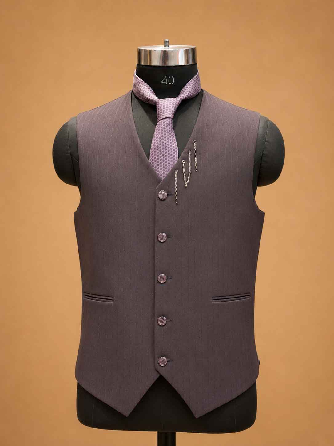 Wine 3-Piece Suit for Men with Waistcoat, Tie & Pocket Square | Premium Formal Wear