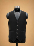 Black Embellished Tuxedo Suit for Men with Bow Tie & Waistcoat | Premium Formal Wear