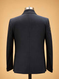 Midnight Navy 3-Piece Suit for Men with Embellished Blazer, Waistcoat & Bow Tie