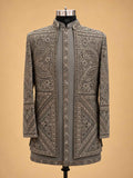 Grey Embroidered Designer Sherwani for Men | Luxury Wedding Wear