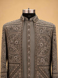 Grey Embroidered Designer Sherwani for Men | Luxury Wedding Wear