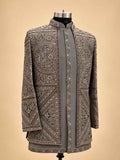 Grey Embroidered Designer Sherwani for Men | Luxury Wedding Wear