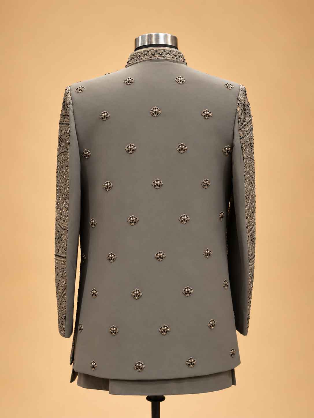Grey Embroidered Designer Sherwani for Men | Luxury Wedding Wear