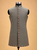 Grey Embroidered Designer Sherwani for Men | Luxury Wedding Wear