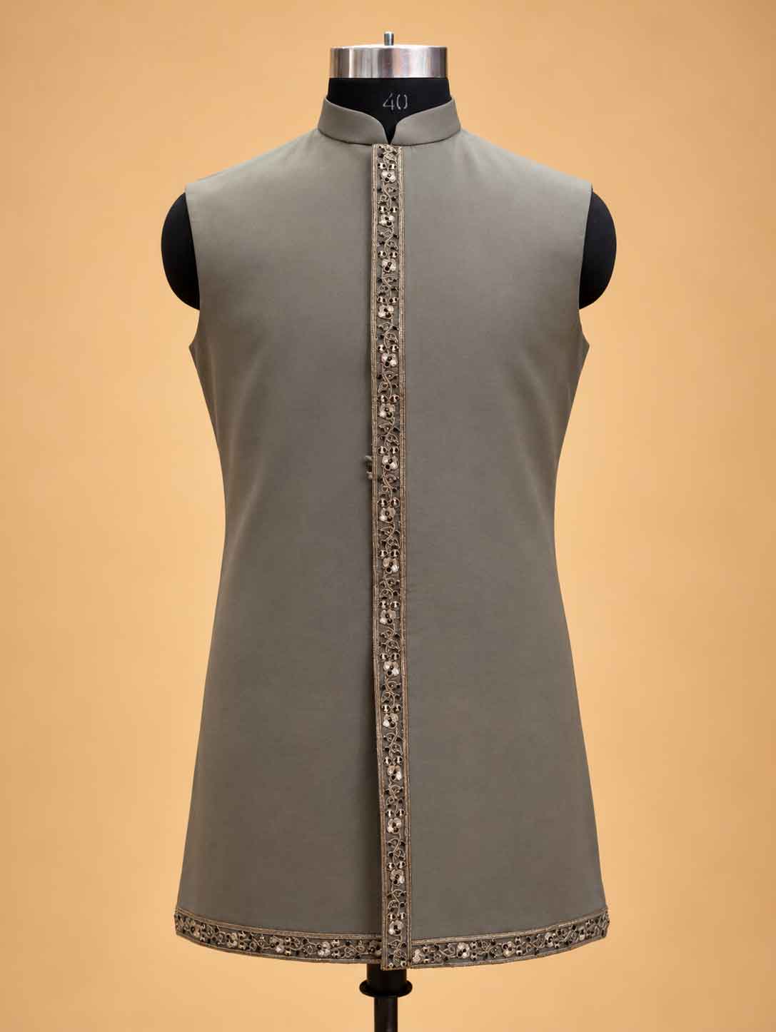 Grey Embroidered Designer Sherwani for Men | Luxury Wedding Wear