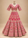 Red Embroidered Bridal Lehenga Choli with Dupatta | Designer Wedding Lehenga
