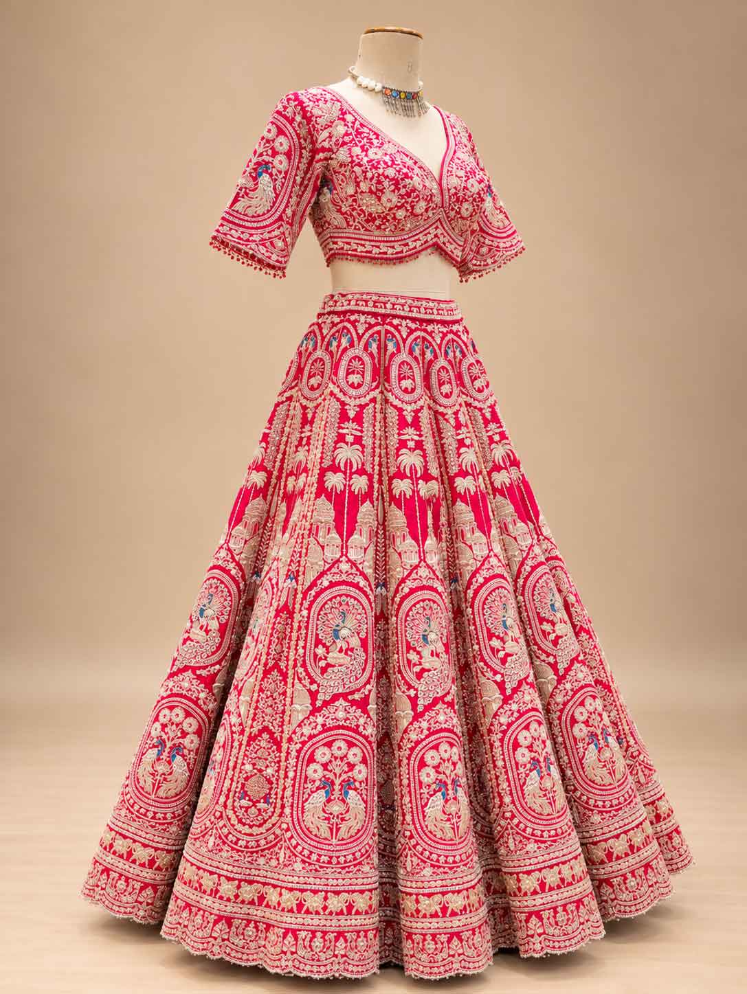 Red Embroidered Bridal Lehenga Choli with Dupatta | Designer Wedding Lehenga