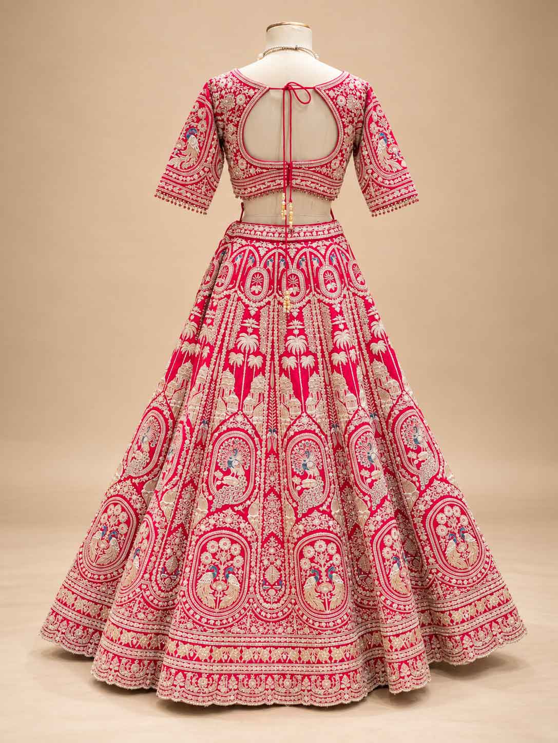 Red Embroidered Bridal Lehenga Choli with Dupatta | Designer Wedding Lehenga
