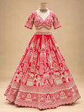 Red Traditional Bridal Lehenga Choli with Dupatta | Heavily Embroidered Wedding Lehenga