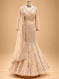 Gold Embellished Lehenga Choli with Sheer Dupatta | Designer Wedding Wear