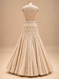 Gold Embellished Bridal Lehenga Choli with Sheer Dupatta | Designer Wedding Wear