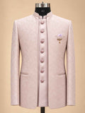 Alternate product view 2 of Lavender Embroidered Bandhgala Suit for Men by Guptas Textiles Annexe, Bengaluru