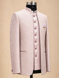 Alternate product view 3 of Lavender Embroidered Bandhgala Suit for Men by Guptas Textiles Annexe, Bengaluru