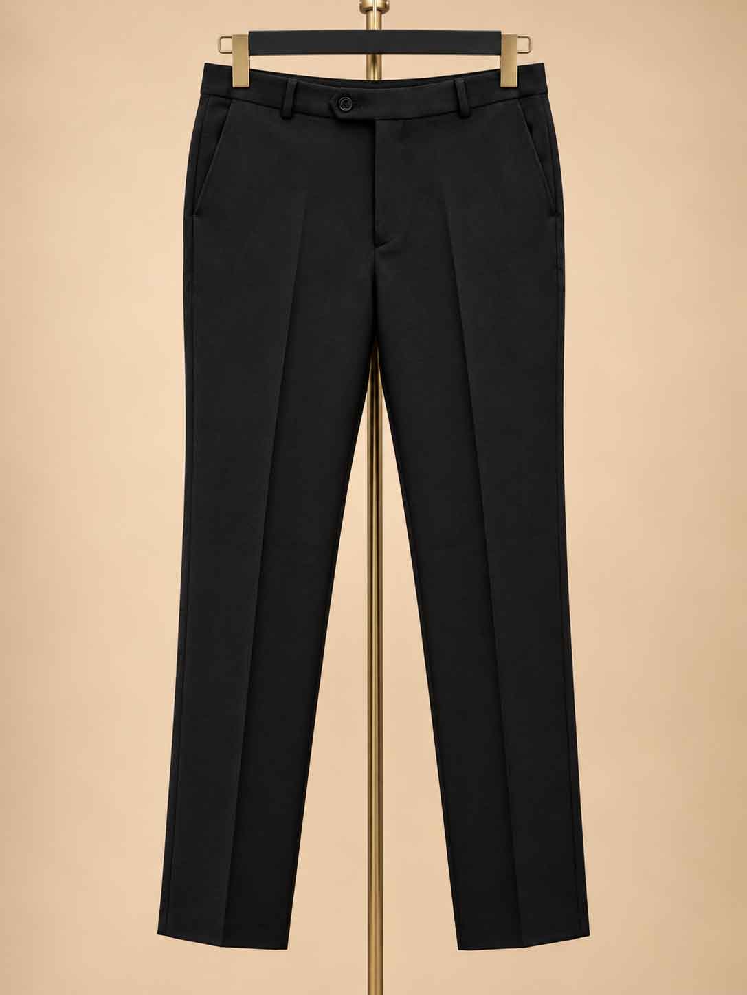 Alternate product view 6 of Black Embroidered Bandhgala Suit for Men by Guptas Textiles Annexe, Bengaluru