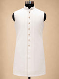 Alternate product view 7 of Cream Embroidered Sherwani for Men by Guptas Textiles Annexe, Bengaluru
