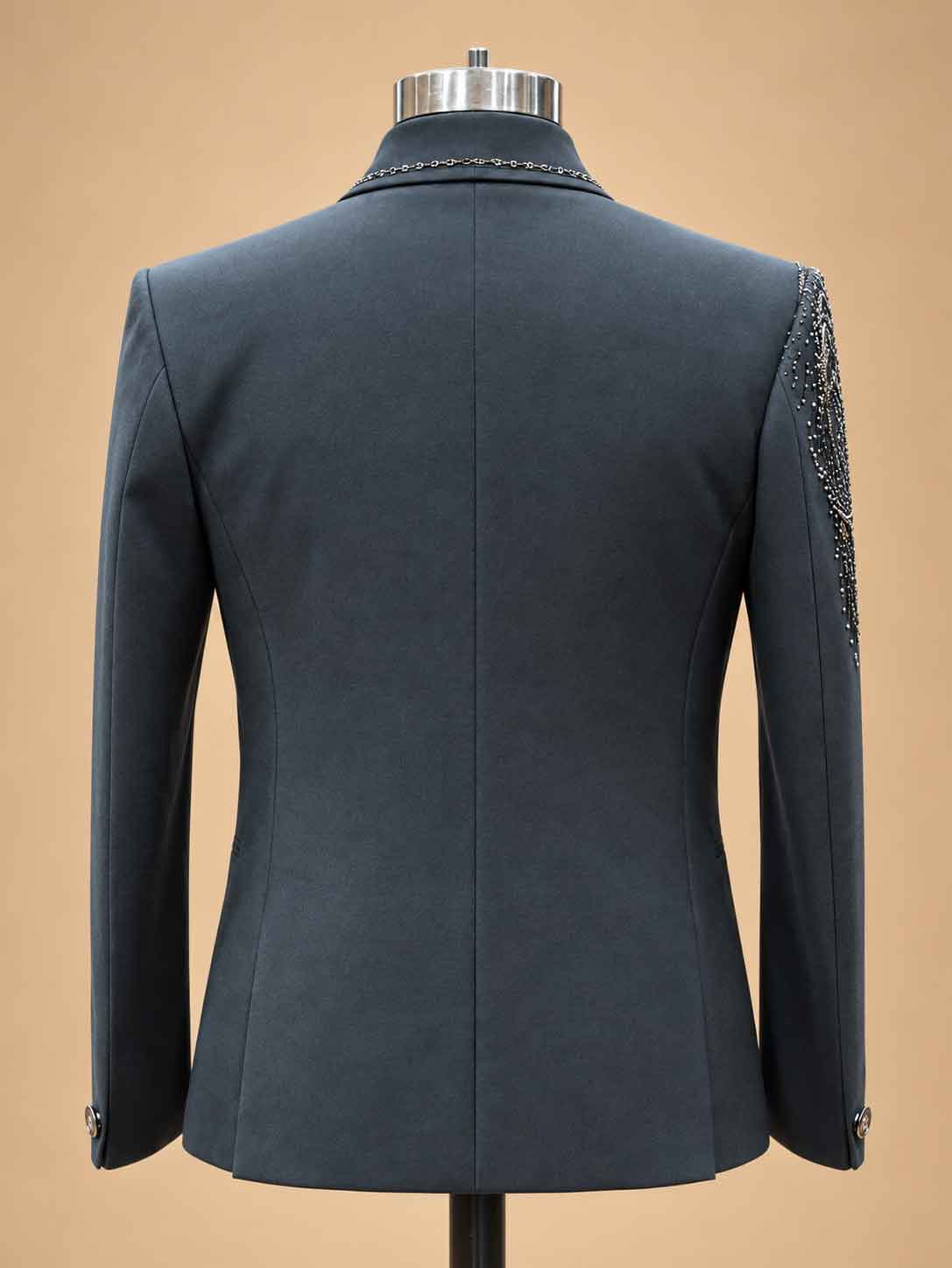 Navy Blue Designer Three-Piece Suit for Men | Wedding & Reception Wear