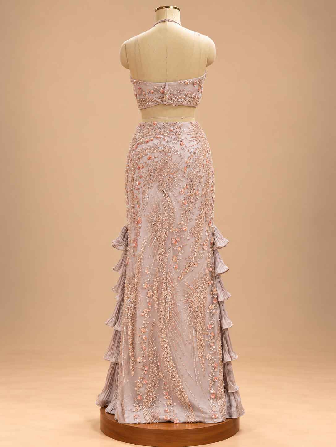 Blush Beige Embellished Gown for Women | Designer Evening & Party Wear