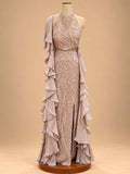Blush Beige Embellished Gown for Women | Designer Evening & Party Wear