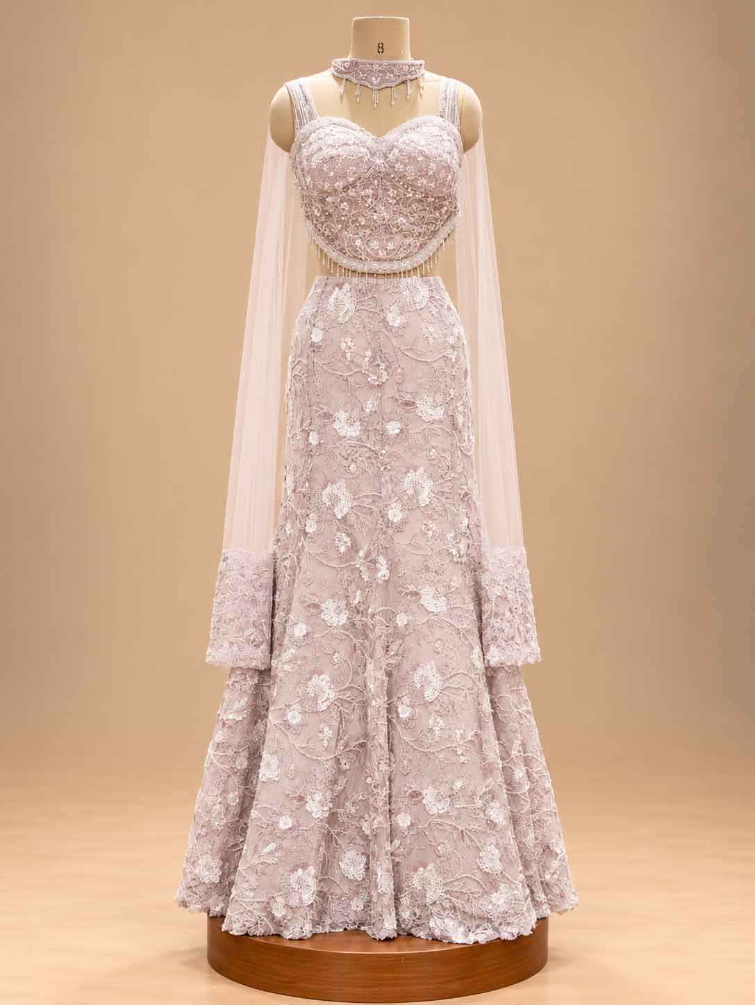 Blush Pink Embellished Gown for Women | Designer Wedding & Party Wear