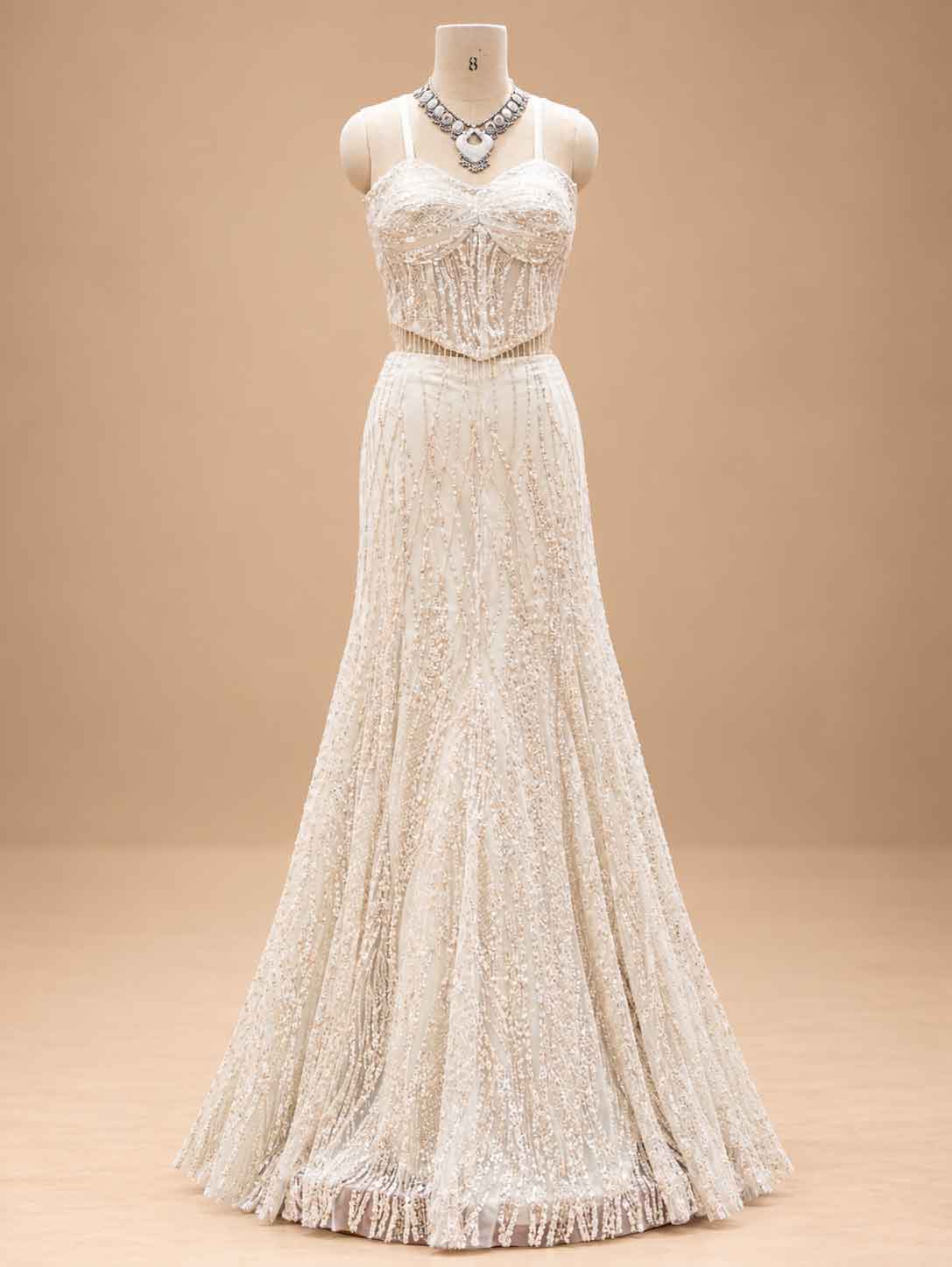 Ivory embellished gown
