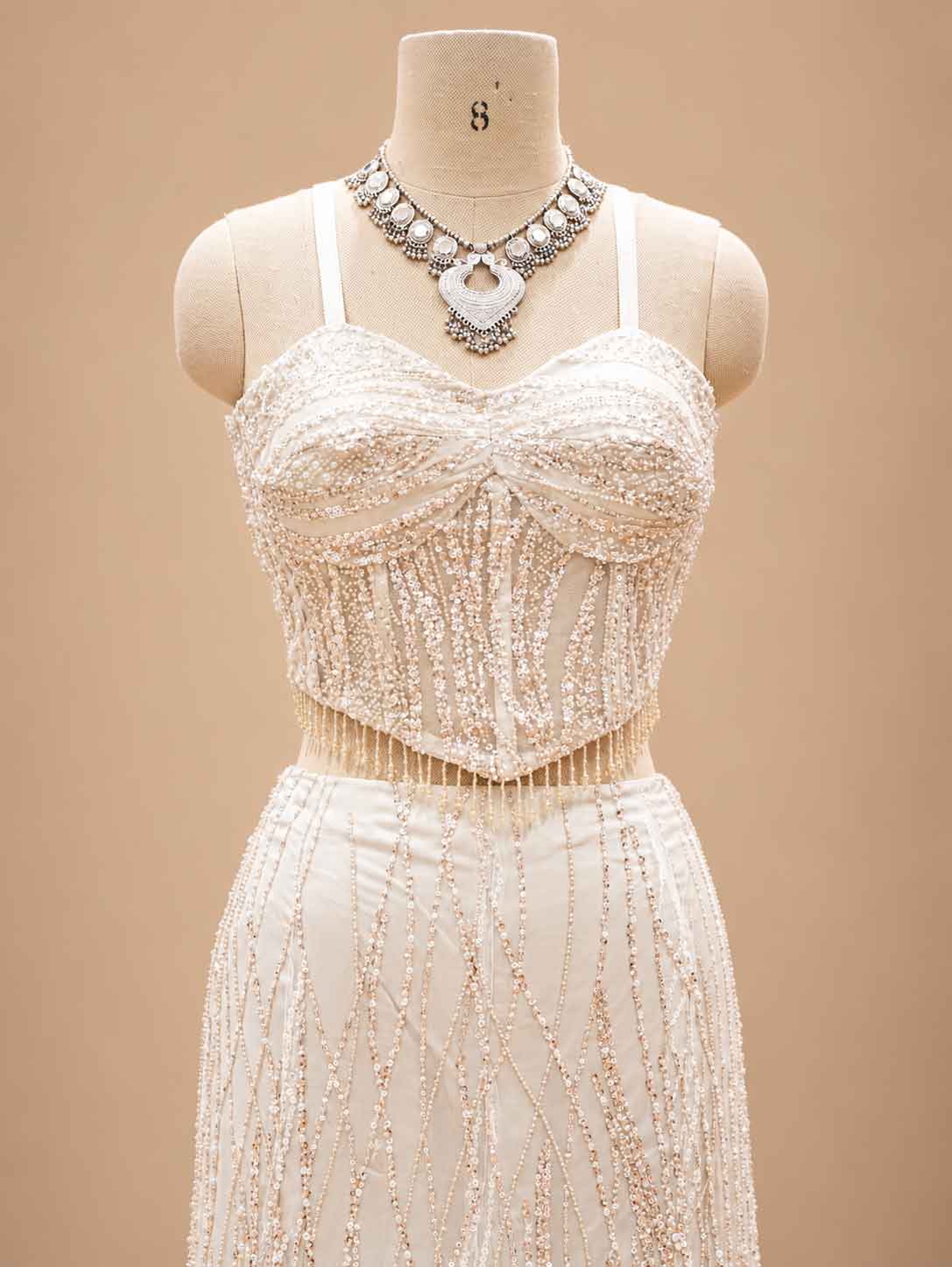 Ivory embellished gown