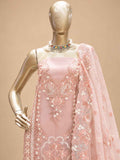 Pastel Pink Embroidered Dress Material with Dupatta | Women's Unstitched Ethnic Suit Material