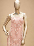 Pastel Pink Embroidered Dress Material with Dupatta | Women's Unstitched Ethnic Suit Material