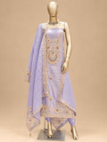 Lavender Embroidered Dress Material with Dupatta | Women's Unstitched Ethnic Suit Material