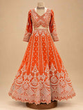 Orange Embroidered Bridal Lehenga Set for Women | Wedding & Festive Wear