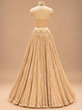 Champagne Gold Embroidered with Dupatta – embroidered outfit detail 3
