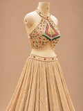 Champagne Gold Embroidered with Dupatta – embroidered outfit detail 5