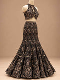Black Embroidered Lehenga Set with Dupatta – embroidered outfit detail 3