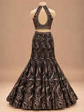 Black Embroidered Lehenga Set with Dupatta – embroidered outfit detail 4