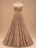Champagne Gold Embroidered with Dupatta – embroidered outfit detail 3