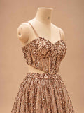 Champagne Gold Embroidered with Dupatta – embroidered outfit detail 5