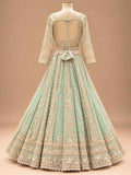 Mint Green Embroidered Lehenga Set with Dupatta – embroidered outfit detail 5