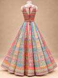 Multicolour Printed Lehenga Set with Rani Pink Dupatta for Women – product view 4