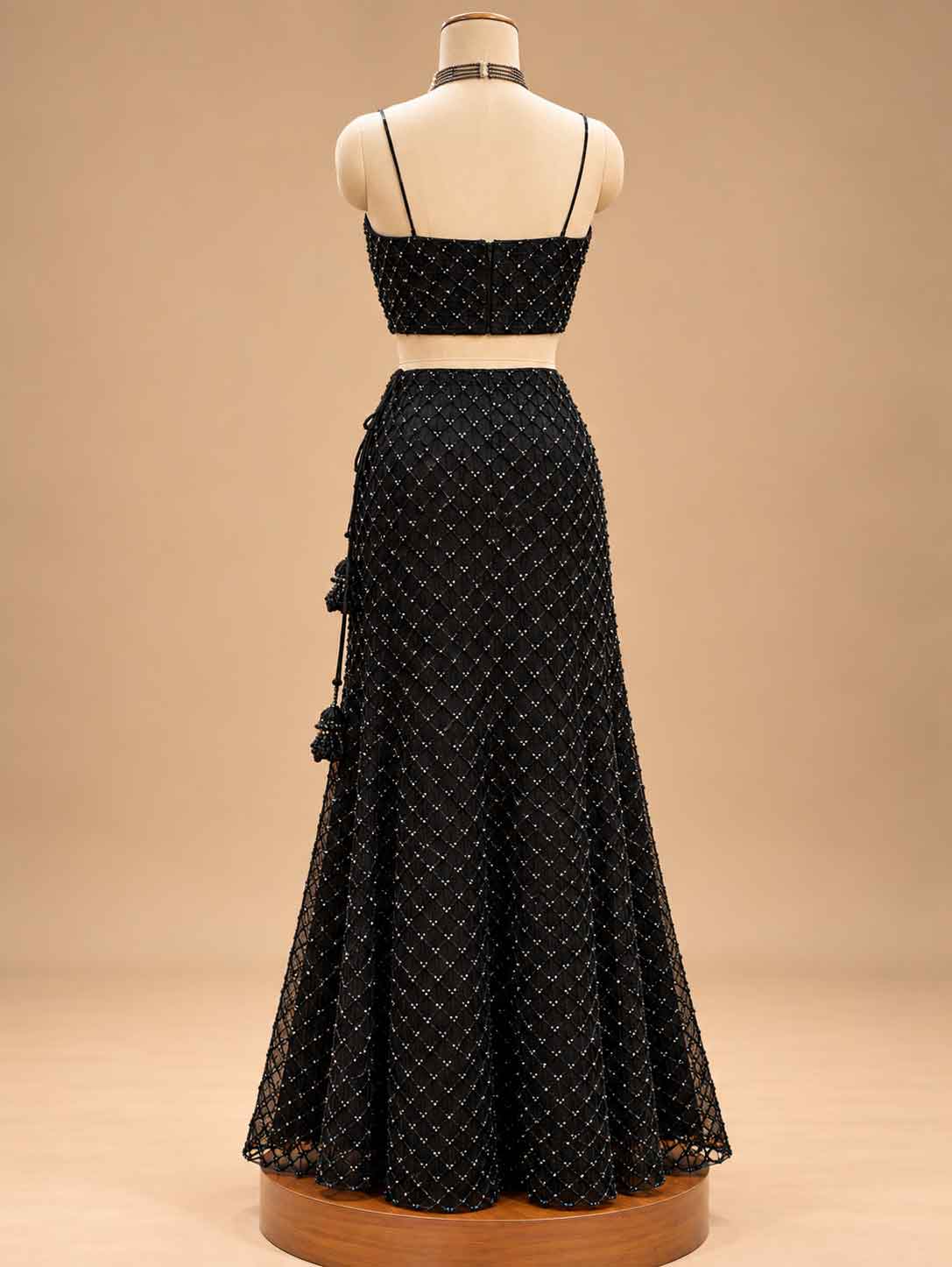 Black Embellished Lehenga Set with Sheer Dupatta | Designer Party Wear