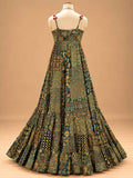 Teal Green Printed Anarkali Suit Set with Dupatta | Women's Festive Ethnic Wear