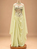 Pastel Yellow Embellished Pre-Draped Saree with Floral Blouse | Designer Occasion Wear