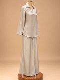 Ivory Embroidered Co-Ord Set with Wide-Leg Trousers | Elegant Ethnic Wear