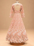 Blush Pink Embroidered Anarkali Suit Set with Dupatta | Women's Ethnic Occasion Wear
