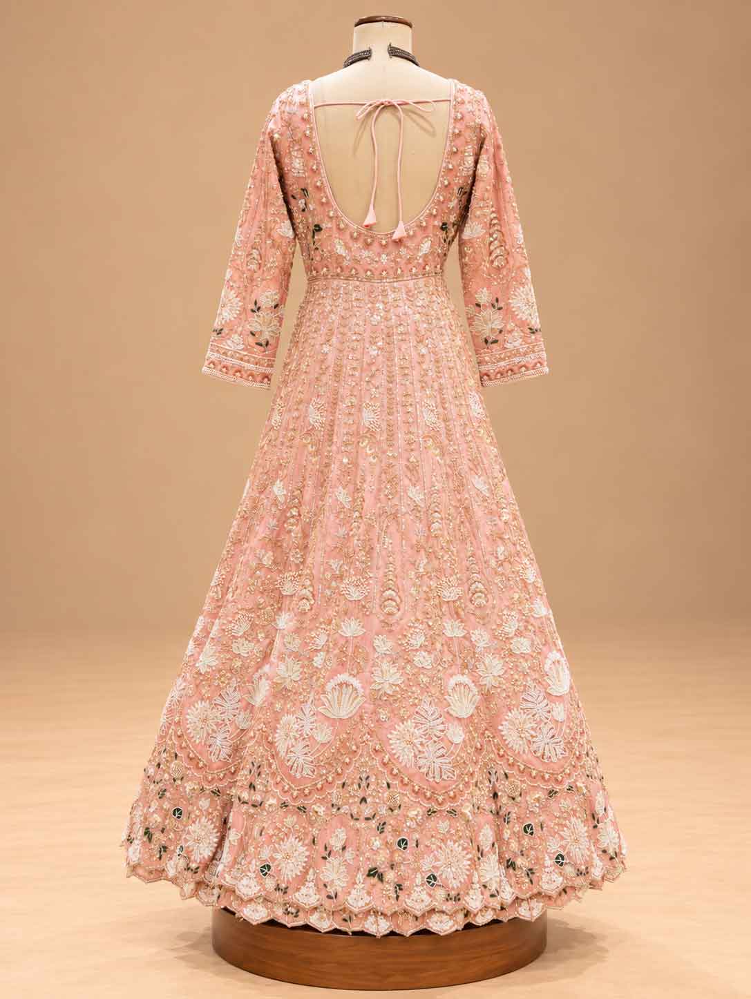 Blush Pink Embroidered Anarkali Suit Set with Dupatta | Women's Ethnic Occasion Wear