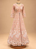 Blush Pink Embroidered Anarkali Suit Set with Dupatta | Women's Ethnic Occasion Wear