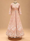 Blush Pink Embroidered Anarkali Suit Set with Dupatta | Women's Ethnic Occasion Wear