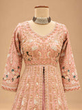 Blush Pink Embroidered Anarkali Suit Set with Dupatta | Women's Ethnic Occasion Wear