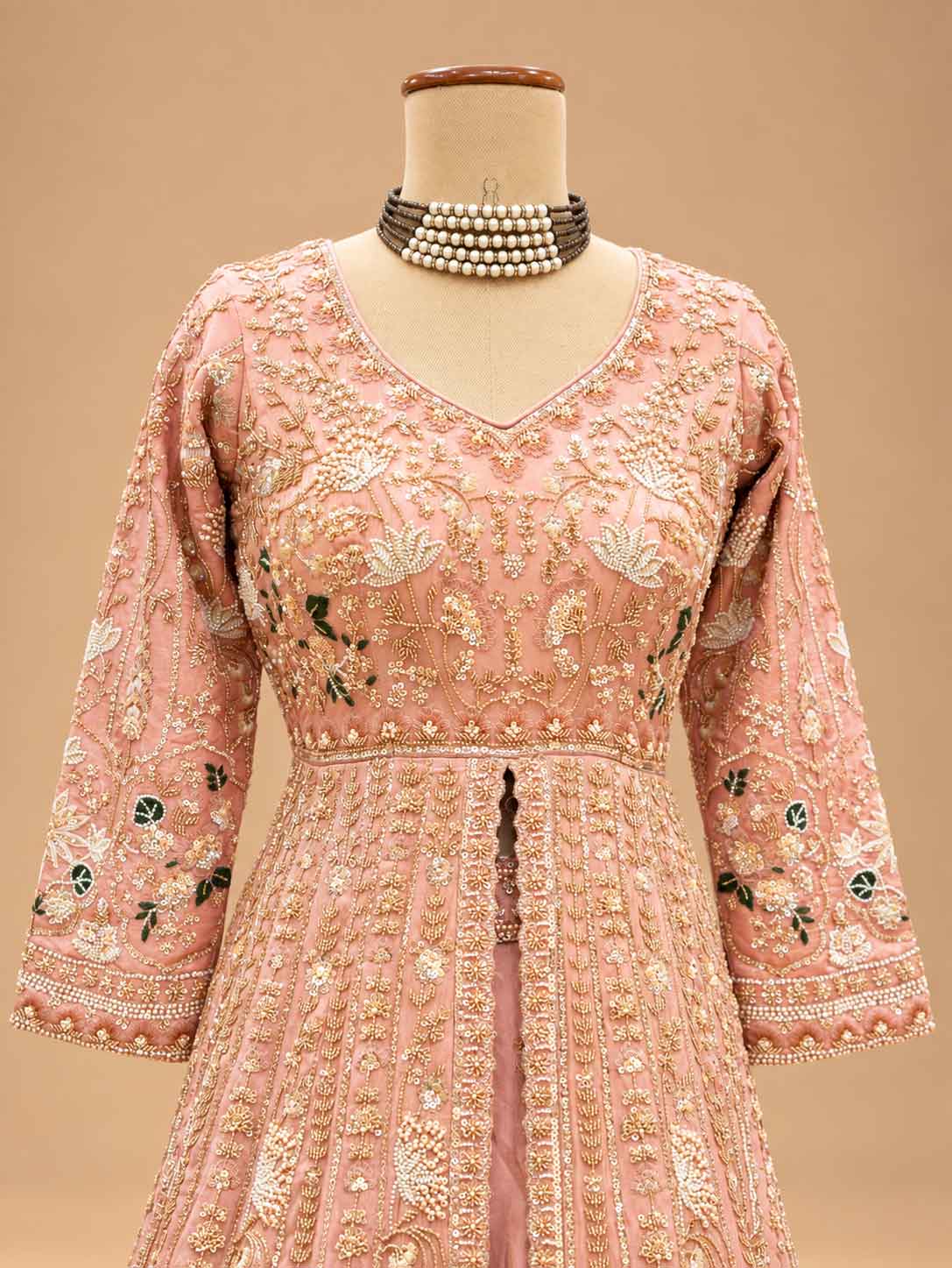 Blush Pink Embroidered Anarkali Suit Set with Dupatta | Women's Ethnic Occasion Wear