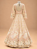 Ivory & Blush Pink Embroidered Anarkali Suit Set with Dupatta | Women's Ethnic Wear