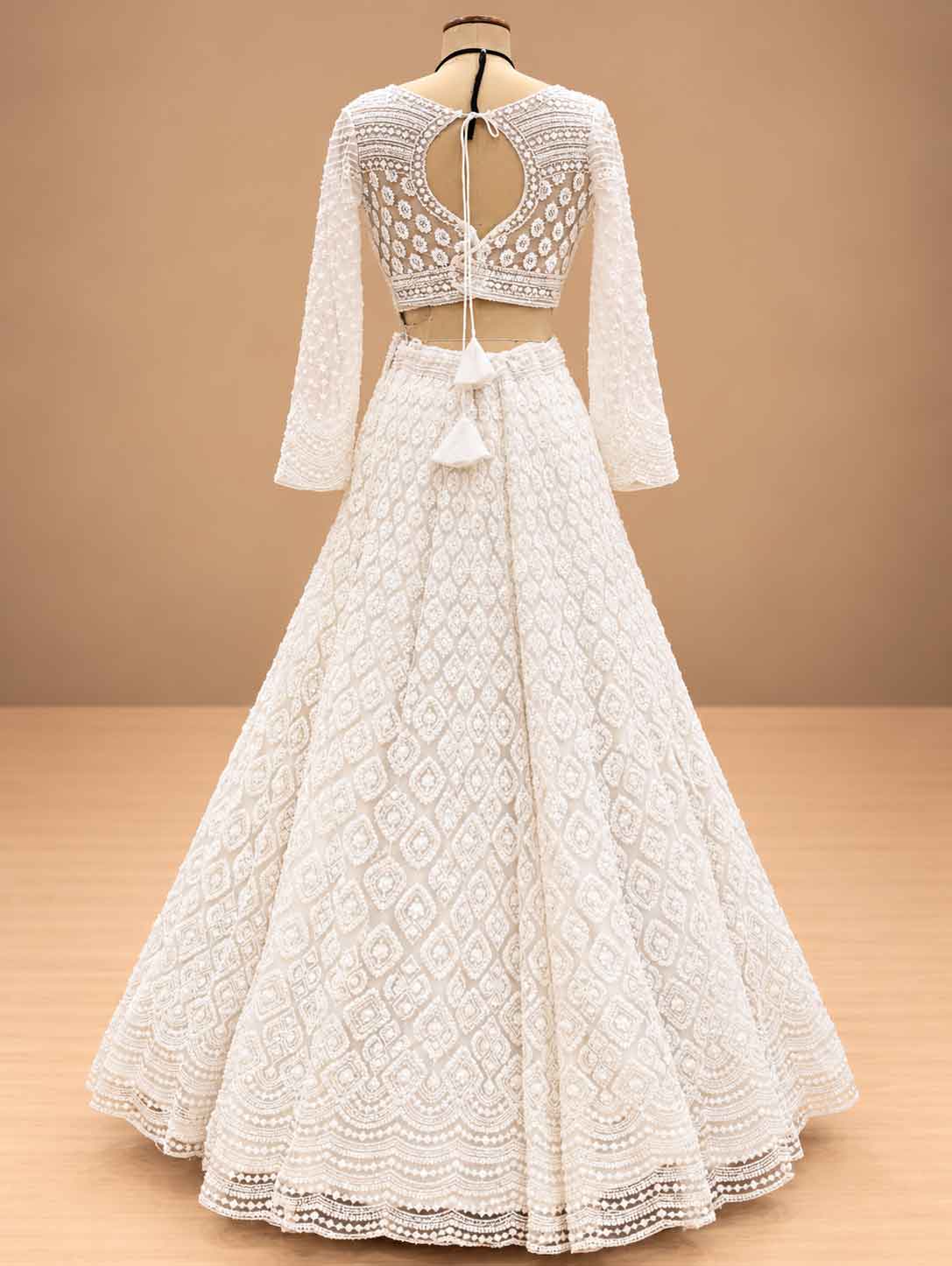 White Embroidered Lehenga Set with Dupatta | Women's Wedding & Festive Wear